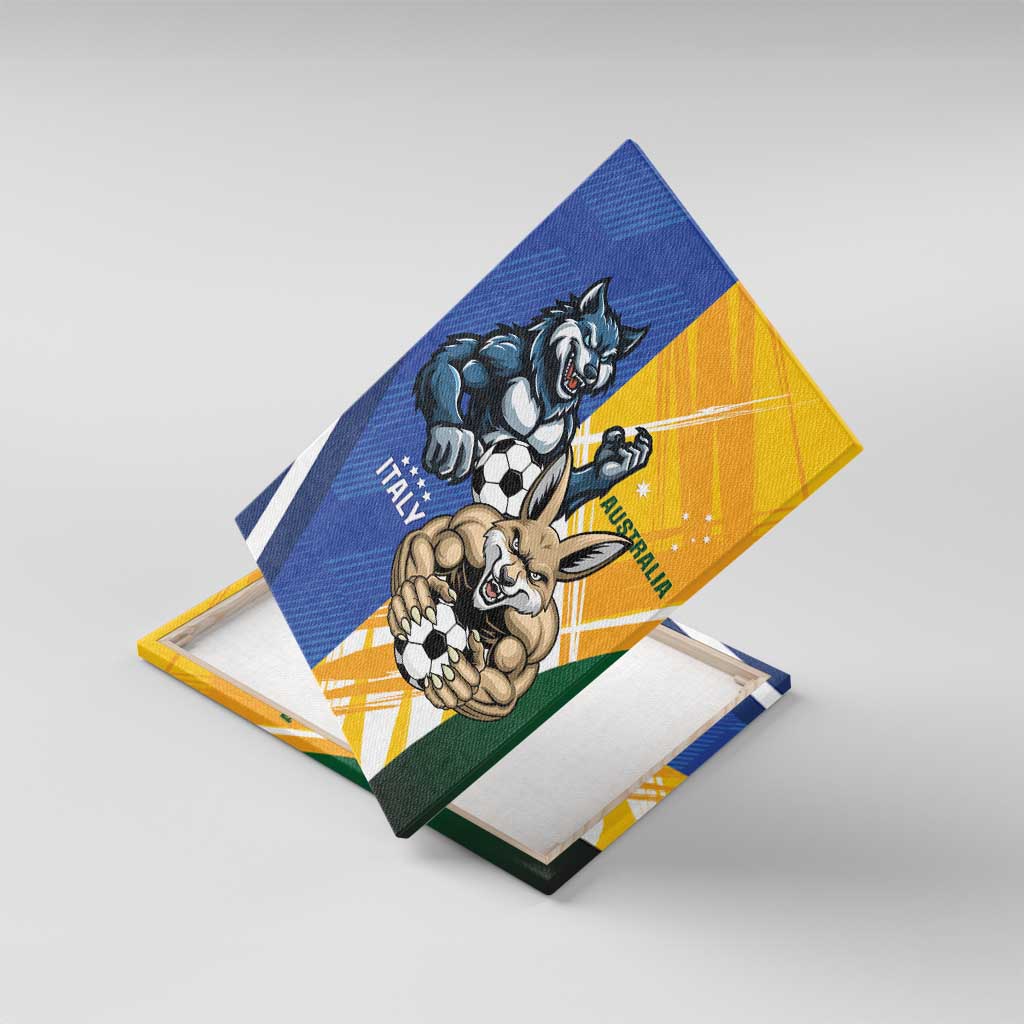 Italy And Australia Soccer Canvas Wall Art Gli Azzurri Vs Socceroos