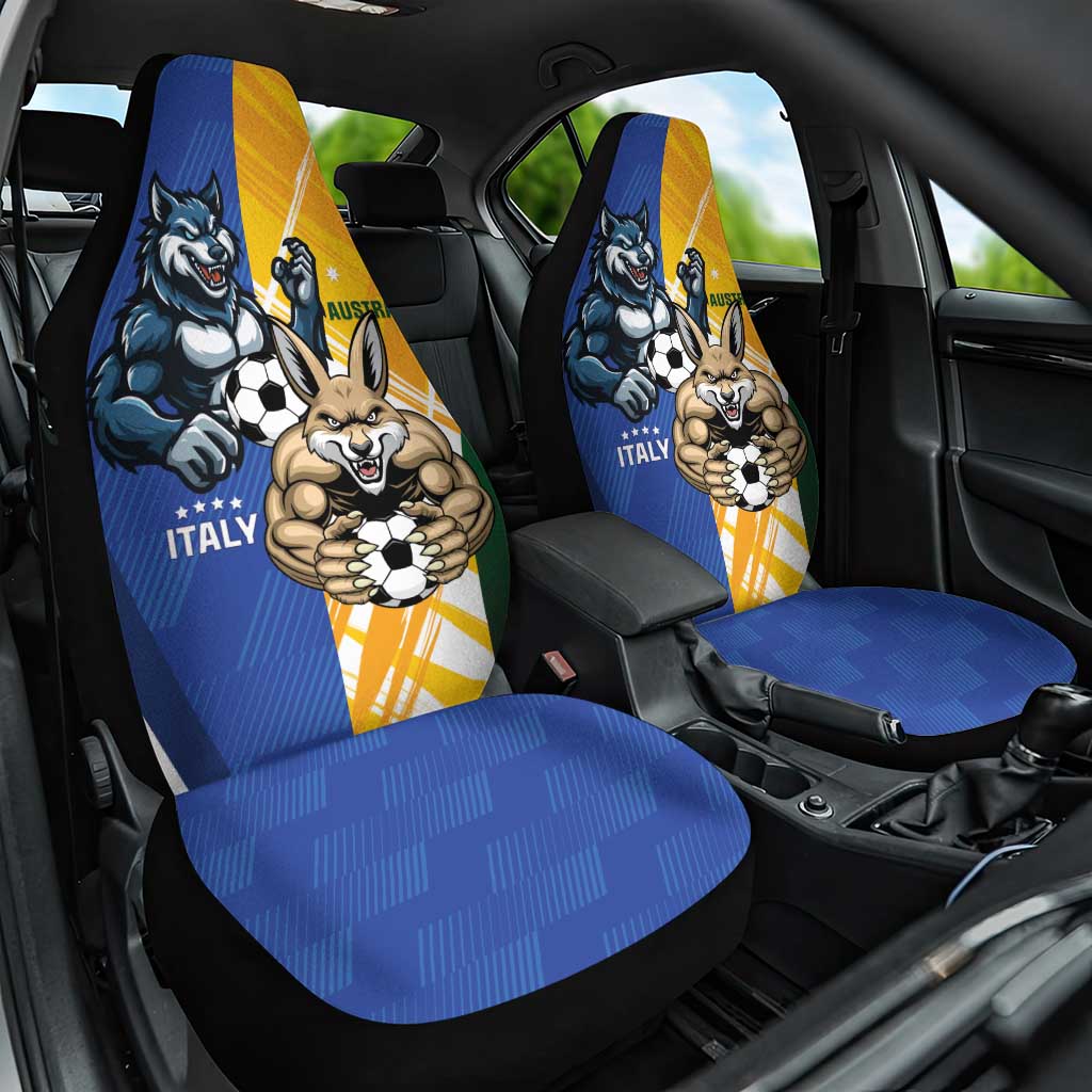 Italy And Australia Soccer Car Seat Cover Gli Azzurri Vs Socceroos