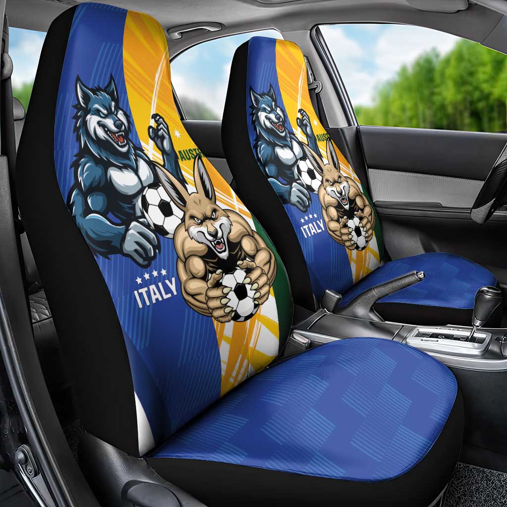 Italy And Australia Soccer Car Seat Cover Gli Azzurri Vs Socceroos