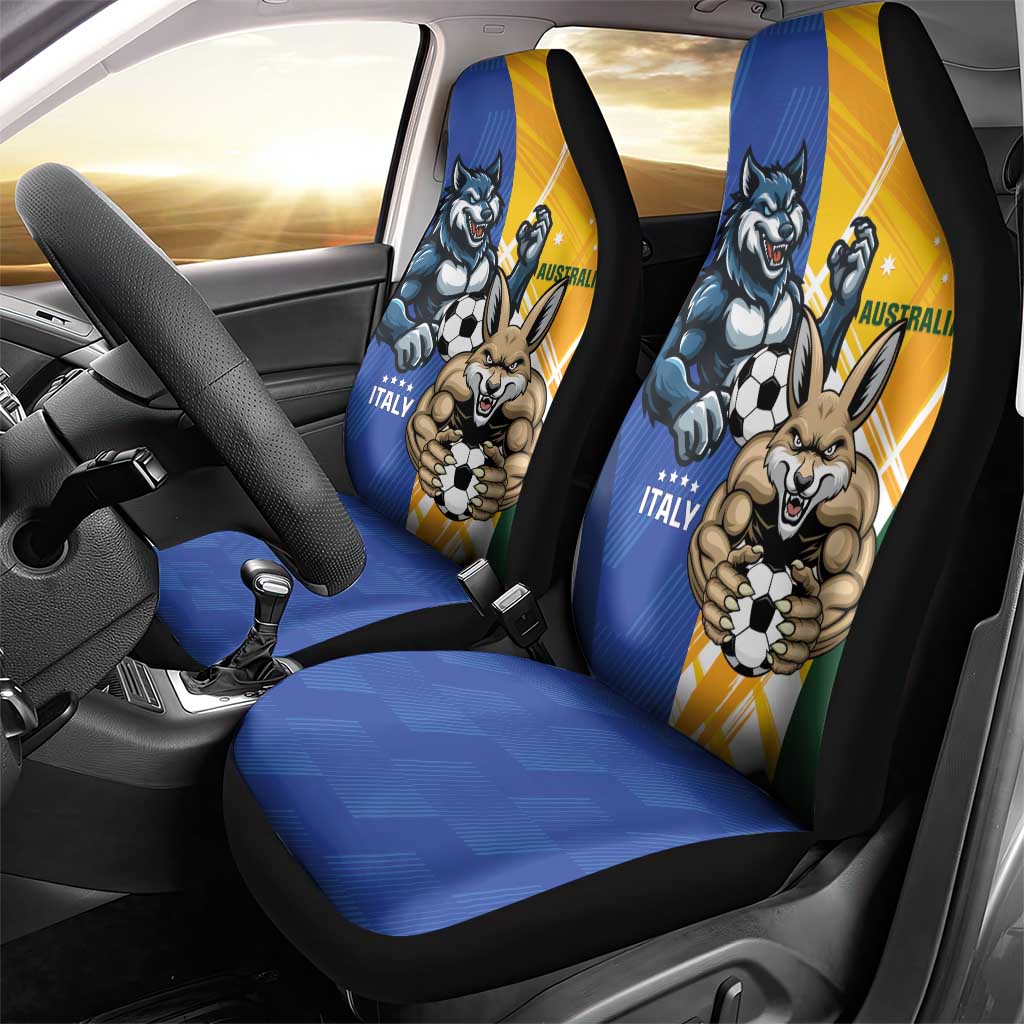Italy And Australia Soccer Car Seat Cover Gli Azzurri Vs Socceroos