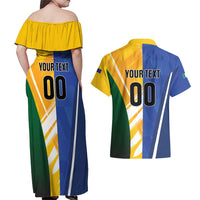 Custom Italy And Australia Soccer Couples Matching Off Shoulder Maxi Dress and Hawaiian Shirt Gli Azzurri Vs Socceroos