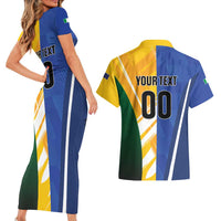 Custom Italy And Australia Soccer Couples Matching Short Sleeve Bodycon Dress and Hawaiian Shirt Gli Azzurri Vs Socceroos