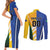 Custom Italy And Australia Soccer Couples Matching Short Sleeve Bodycon Dress and Long Sleeve Button Shirt Gli Azzurri Vs Socceroos