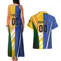 Custom Italy And Australia Soccer Couples Matching Tank Maxi Dress and Hawaiian Shirt Gli Azzurri Vs Socceroos