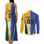 Custom Italy And Australia Soccer Couples Matching Tank Maxi Dress and Long Sleeve Button Shirt Gli Azzurri Vs Socceroos