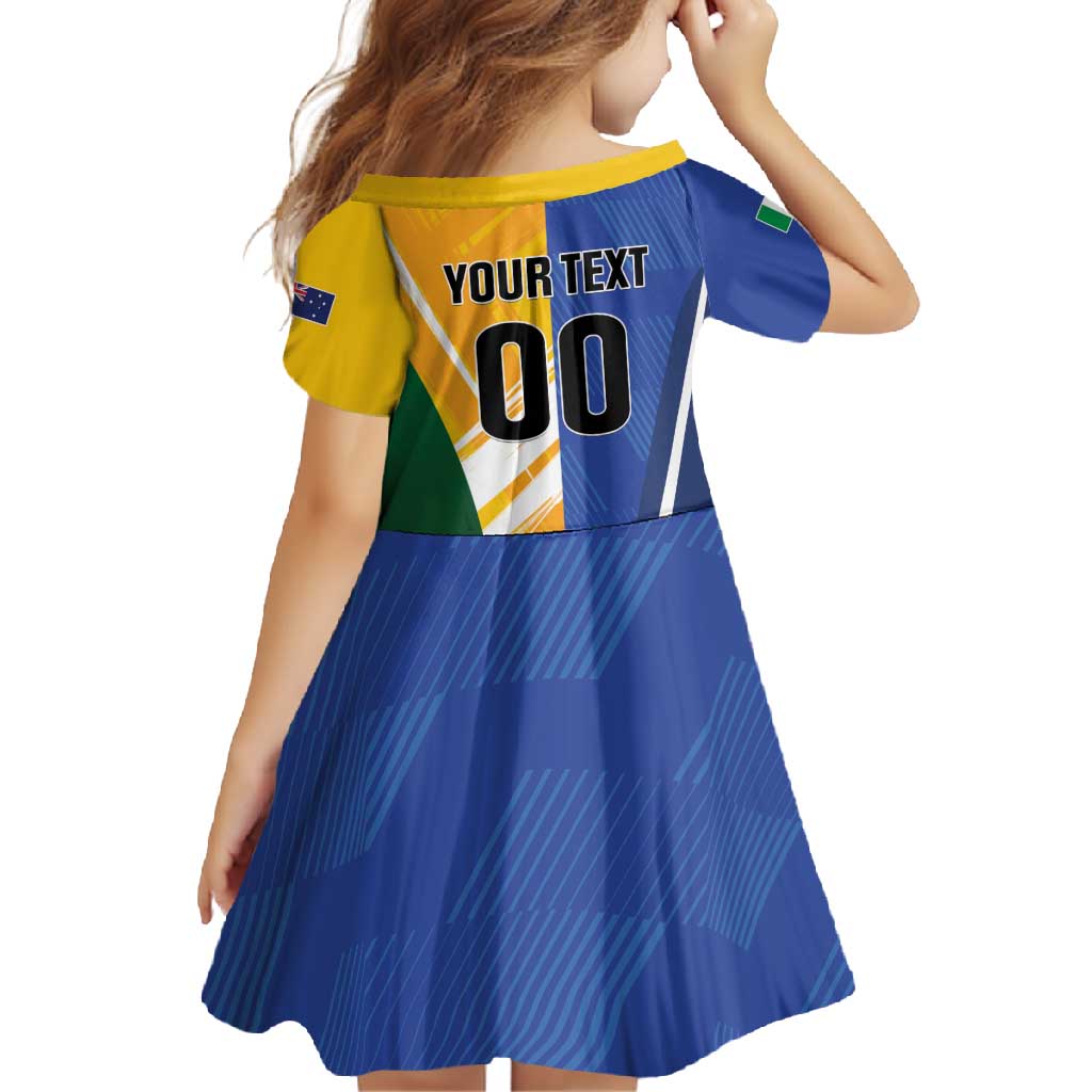 Custom Italy And Australia Soccer Family Matching Long Sleeve Bodycon Dress and Hawaiian Shirt Gli Azzurri Vs Socceroos