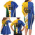 Custom Italy And Australia Soccer Family Matching Long Sleeve Bodycon Dress and Hawaiian Shirt Gli Azzurri Vs Socceroos