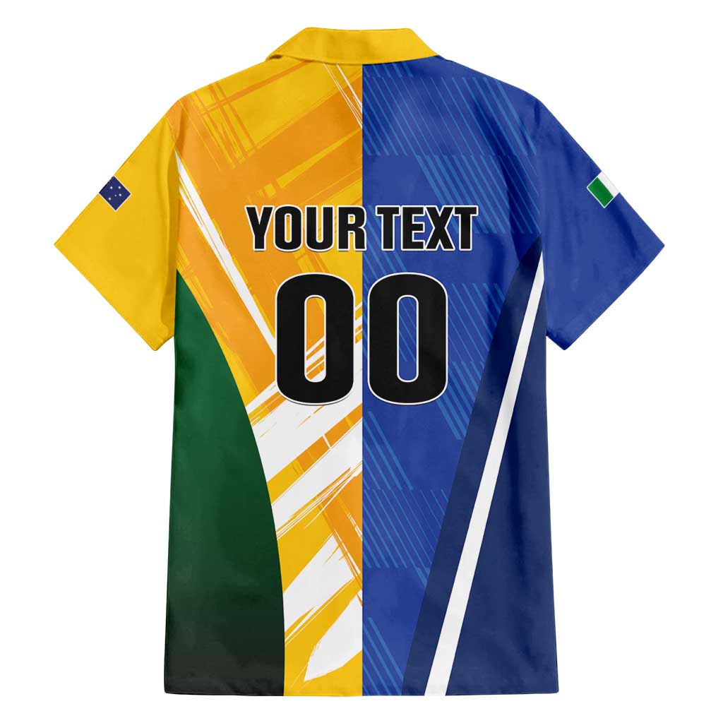 Custom Italy And Australia Soccer Family Matching Long Sleeve Bodycon Dress and Hawaiian Shirt Gli Azzurri Vs Socceroos