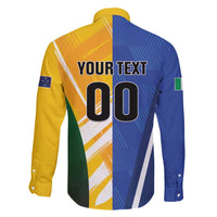 Custom Italy And Australia Soccer Family Matching Long Sleeve Bodycon Dress and Hawaiian Shirt Gli Azzurri Vs Socceroos
