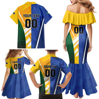 Custom Italy And Australia Soccer Family Matching Mermaid Dress and Hawaiian Shirt Gli Azzurri Vs Socceroos