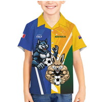 Custom Italy And Australia Soccer Family Matching Mermaid Dress and Hawaiian Shirt Gli Azzurri Vs Socceroos