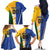 Custom Italy And Australia Soccer Family Matching Off The Shoulder Long Sleeve Dress and Hawaiian Shirt Gli Azzurri Vs Socceroos