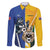 Custom Italy And Australia Soccer Family Matching Off The Shoulder Long Sleeve Dress and Hawaiian Shirt Gli Azzurri Vs Socceroos