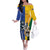 Custom Italy And Australia Soccer Family Matching Off The Shoulder Long Sleeve Dress and Hawaiian Shirt Gli Azzurri Vs Socceroos