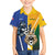 Custom Italy And Australia Soccer Family Matching Off The Shoulder Long Sleeve Dress and Hawaiian Shirt Gli Azzurri Vs Socceroos