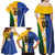 Custom Italy And Australia Soccer Family Matching Off Shoulder Maxi Dress and Hawaiian Shirt Gli Azzurri Vs Socceroos