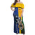 Custom Italy And Australia Soccer Family Matching Off Shoulder Maxi Dress and Hawaiian Shirt Gli Azzurri Vs Socceroos