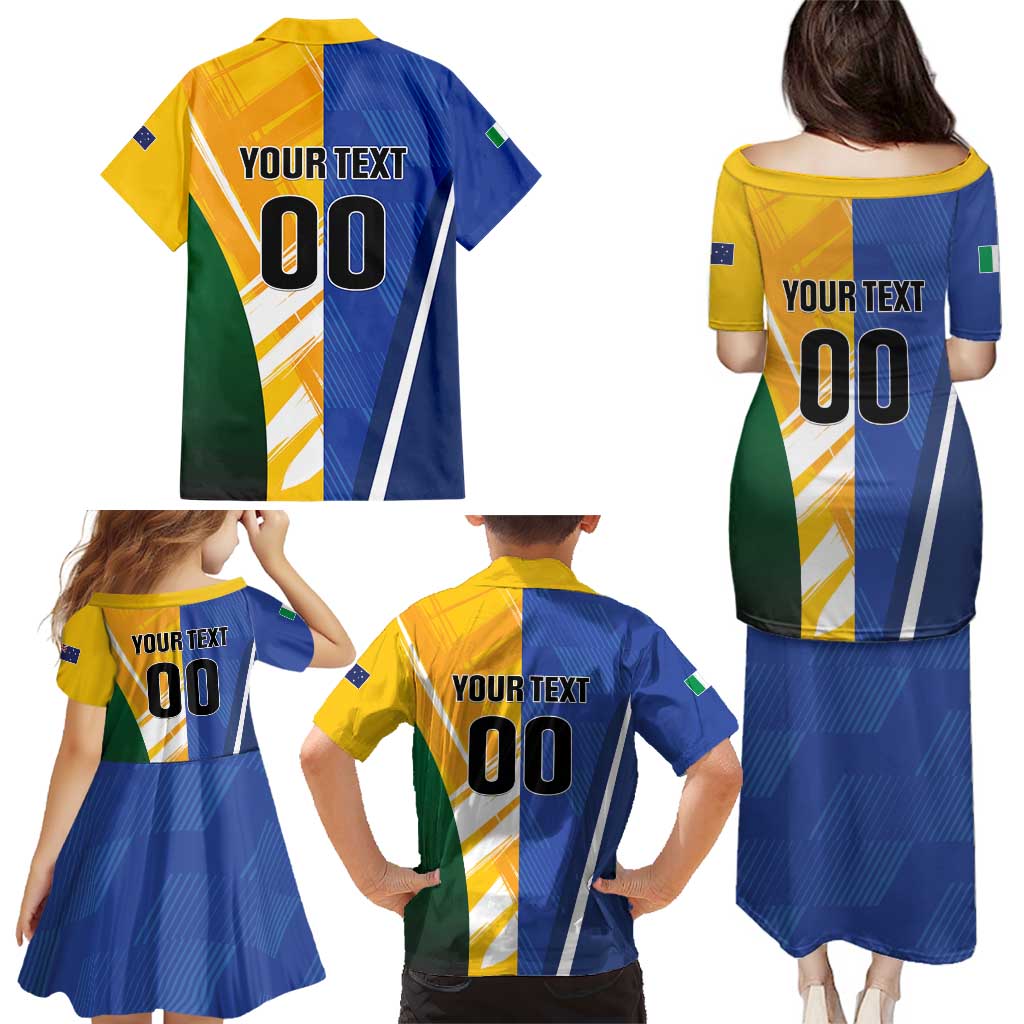 Custom Italy And Australia Soccer Family Matching Puletasi and Hawaiian Shirt Gli Azzurri Vs Socceroos