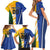 Custom Italy And Australia Soccer Family Matching Short Sleeve Bodycon Dress and Hawaiian Shirt Gli Azzurri Vs Socceroos