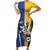 Custom Italy And Australia Soccer Family Matching Short Sleeve Bodycon Dress and Hawaiian Shirt Gli Azzurri Vs Socceroos