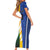 Custom Italy And Australia Soccer Family Matching Short Sleeve Bodycon Dress and Hawaiian Shirt Gli Azzurri Vs Socceroos