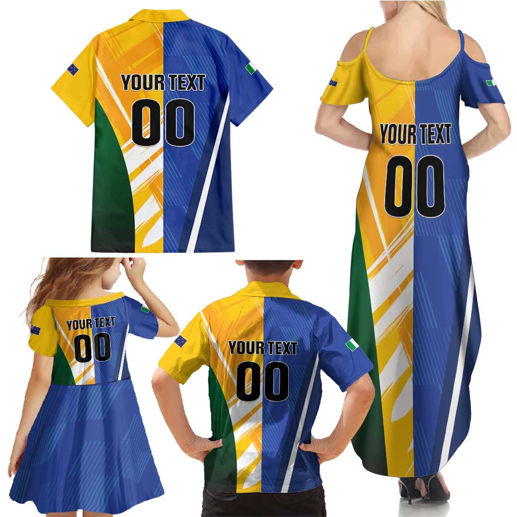 Custom Italy And Australia Soccer Family Matching Summer Maxi Dress and Hawaiian Shirt Gli Azzurri Vs Socceroos