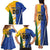 Custom Italy And Australia Soccer Family Matching Tank Maxi Dress and Hawaiian Shirt Gli Azzurri Vs Socceroos