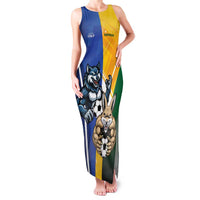 Custom Italy And Australia Soccer Family Matching Tank Maxi Dress and Hawaiian Shirt Gli Azzurri Vs Socceroos