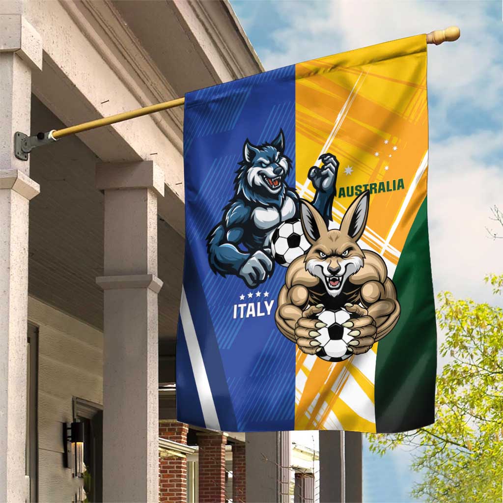 Italy And Australia Soccer Garden Flag Gli Azzurri Vs Socceroos
