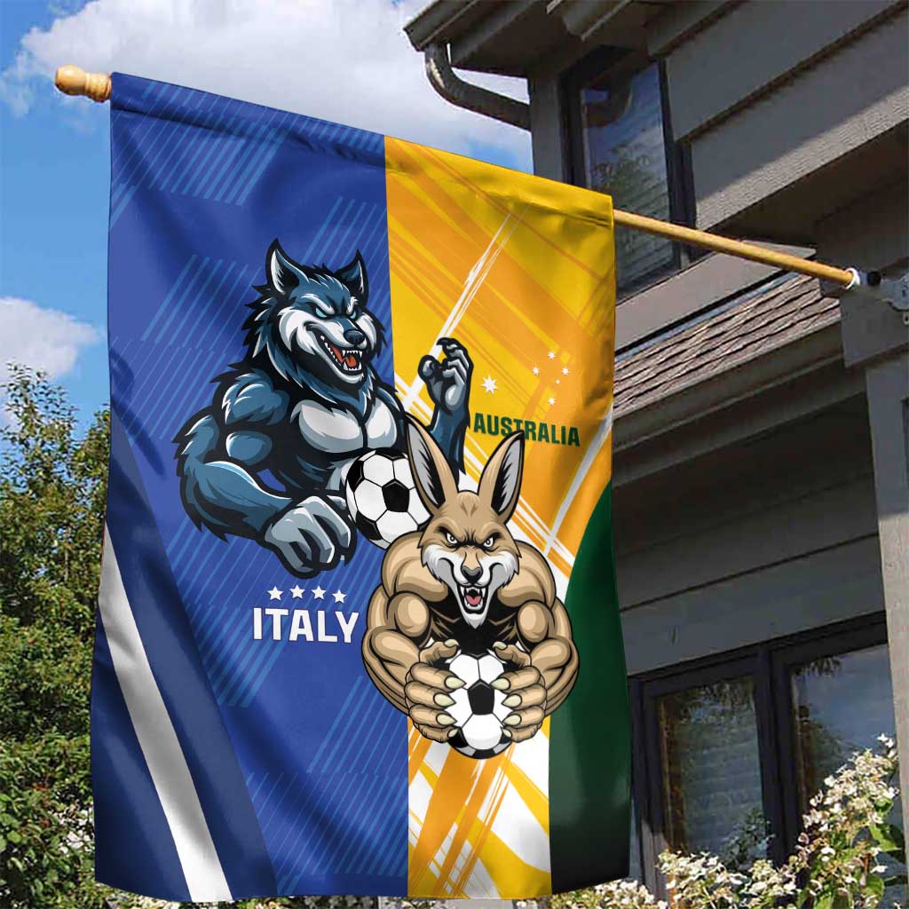 Italy And Australia Soccer Garden Flag Gli Azzurri Vs Socceroos