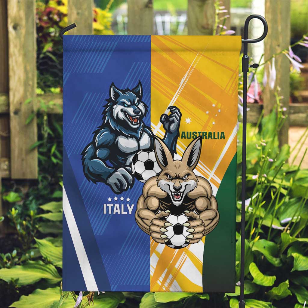 Italy And Australia Soccer Garden Flag Gli Azzurri Vs Socceroos