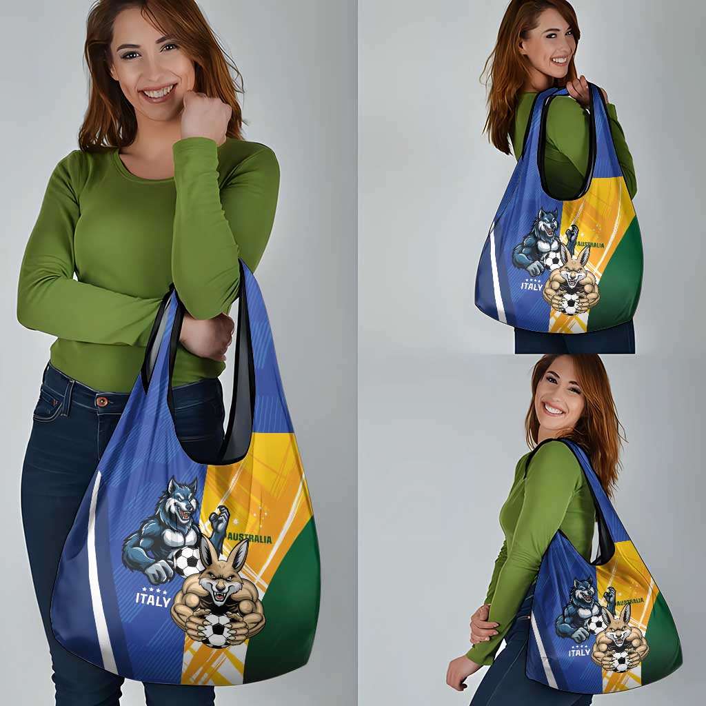 Italy And Australia Soccer Grocery Bag Gli Azzurri Vs Socceroos