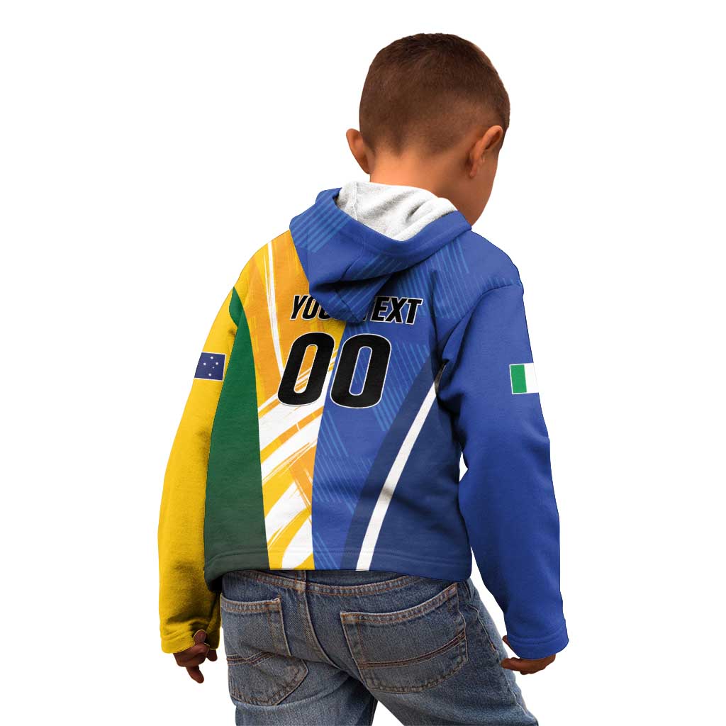 Custom Italy And Australia Soccer Kid Hoodie Gli Azzurri Vs Socceroos