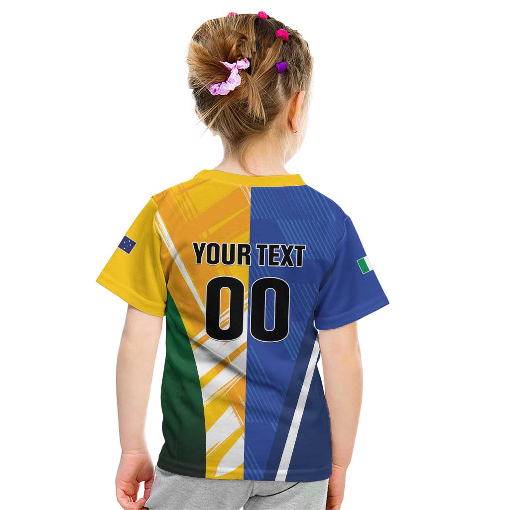 Custom Italy And Australia Soccer Kid T Shirt Gli Azzurri Vs Socceroos