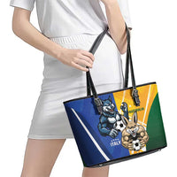 Italy And Australia Soccer Leather Tote Bag Gli Azzurri Vs Socceroos