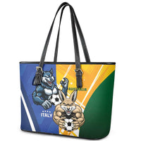Italy And Australia Soccer Leather Tote Bag Gli Azzurri Vs Socceroos