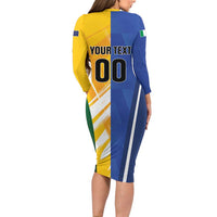 Custom Italy And Australia Soccer Long Sleeve Bodycon Dress Gli Azzurri Vs Socceroos