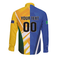 Custom Italy And Australia Soccer Long Sleeve Button Shirt Gli Azzurri Vs Socceroos