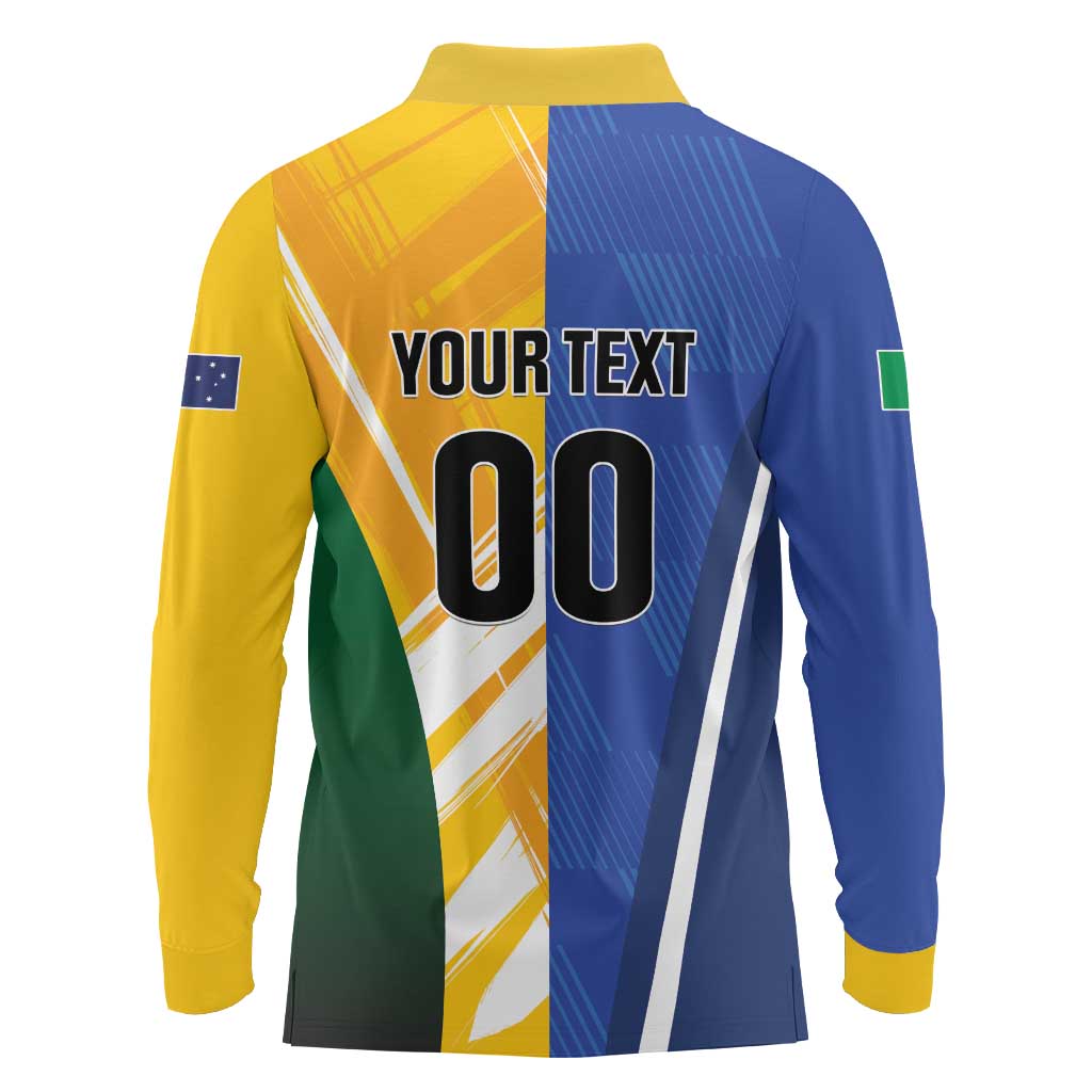 Custom Italy And Australia Soccer Long Sleeve Polo Shirt Gli Azzurri Vs Socceroos