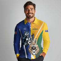 Custom Italy And Australia Soccer Long Sleeve Polo Shirt Gli Azzurri Vs Socceroos