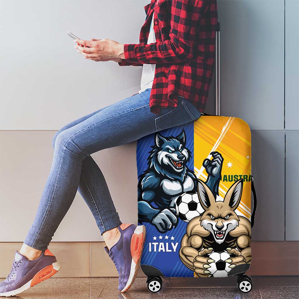 Italy And Australia Soccer Luggage Cover Gli Azzurri Vs Socceroos