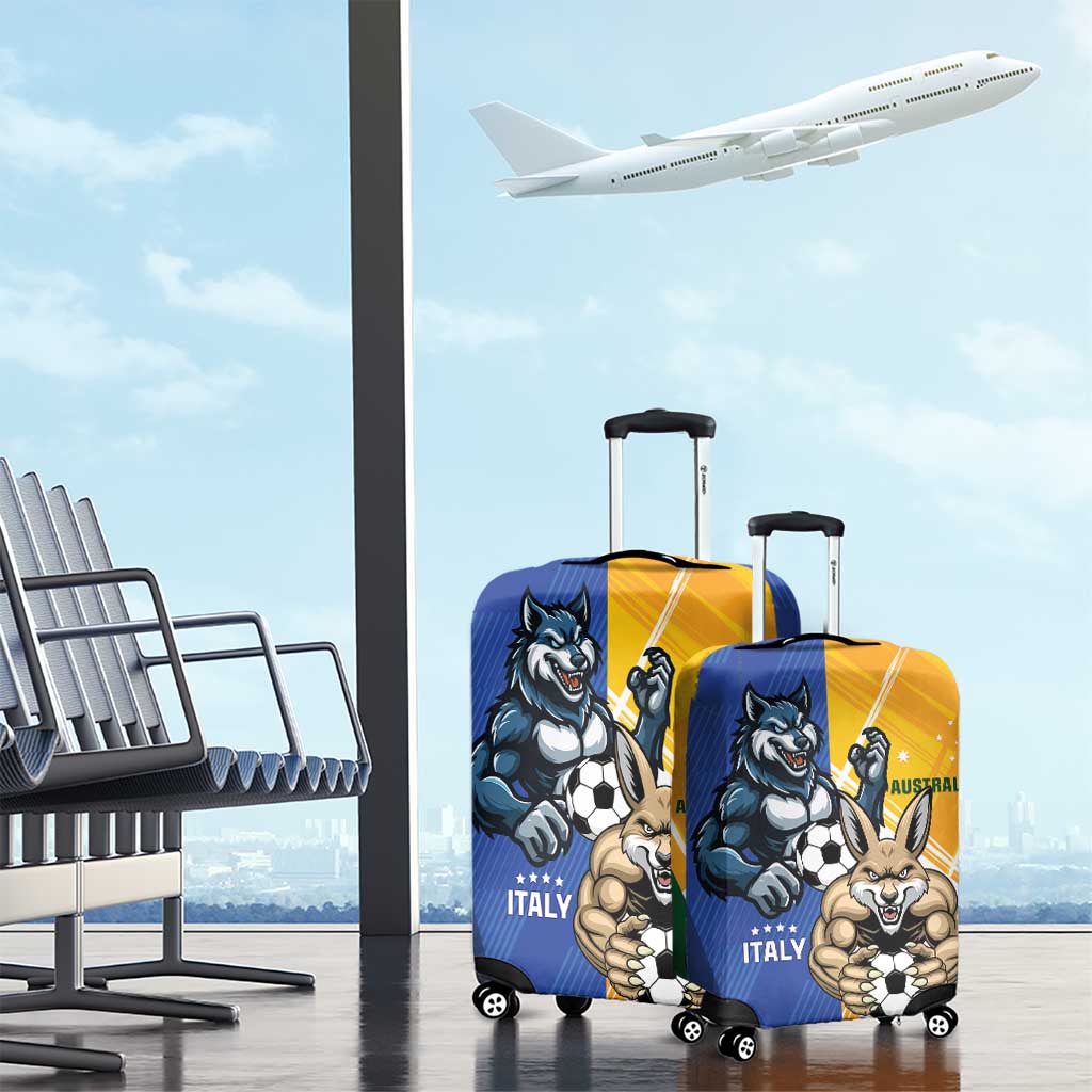 Italy And Australia Soccer Luggage Cover Gli Azzurri Vs Socceroos
