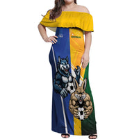 Custom Italy And Australia Soccer Off Shoulder Maxi Dress Gli Azzurri Vs Socceroos