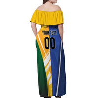 Custom Italy And Australia Soccer Off Shoulder Maxi Dress Gli Azzurri Vs Socceroos