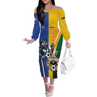 Custom Italy And Australia Soccer Off The Shoulder Long Sleeve Dress Gli Azzurri Vs Socceroos