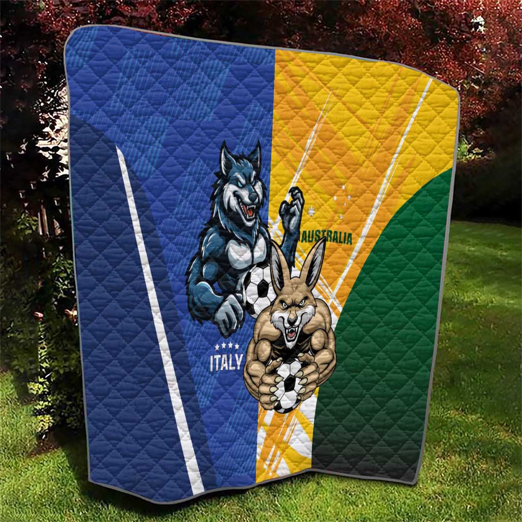 Italy And Australia Soccer Quilt Gli Azzurri Vs Socceroos
