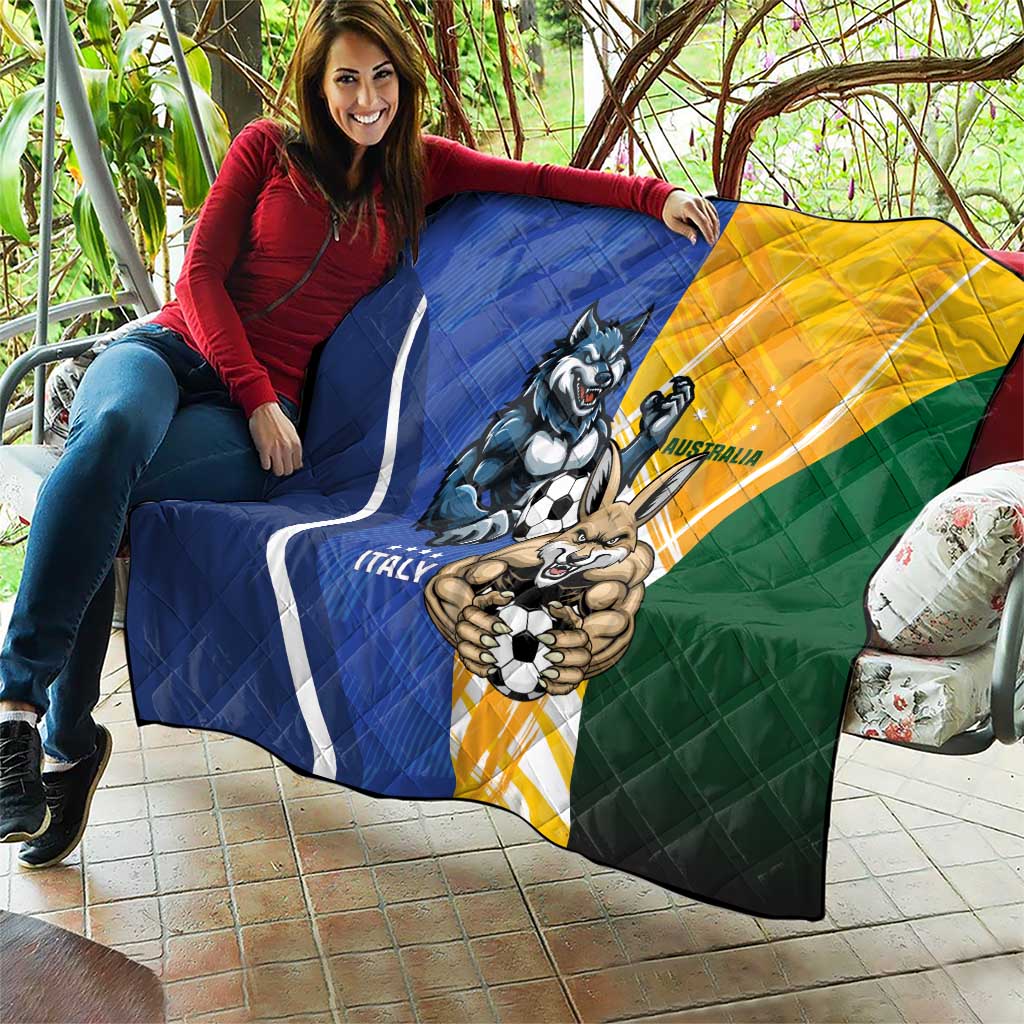 Italy And Australia Soccer Quilt Gli Azzurri Vs Socceroos