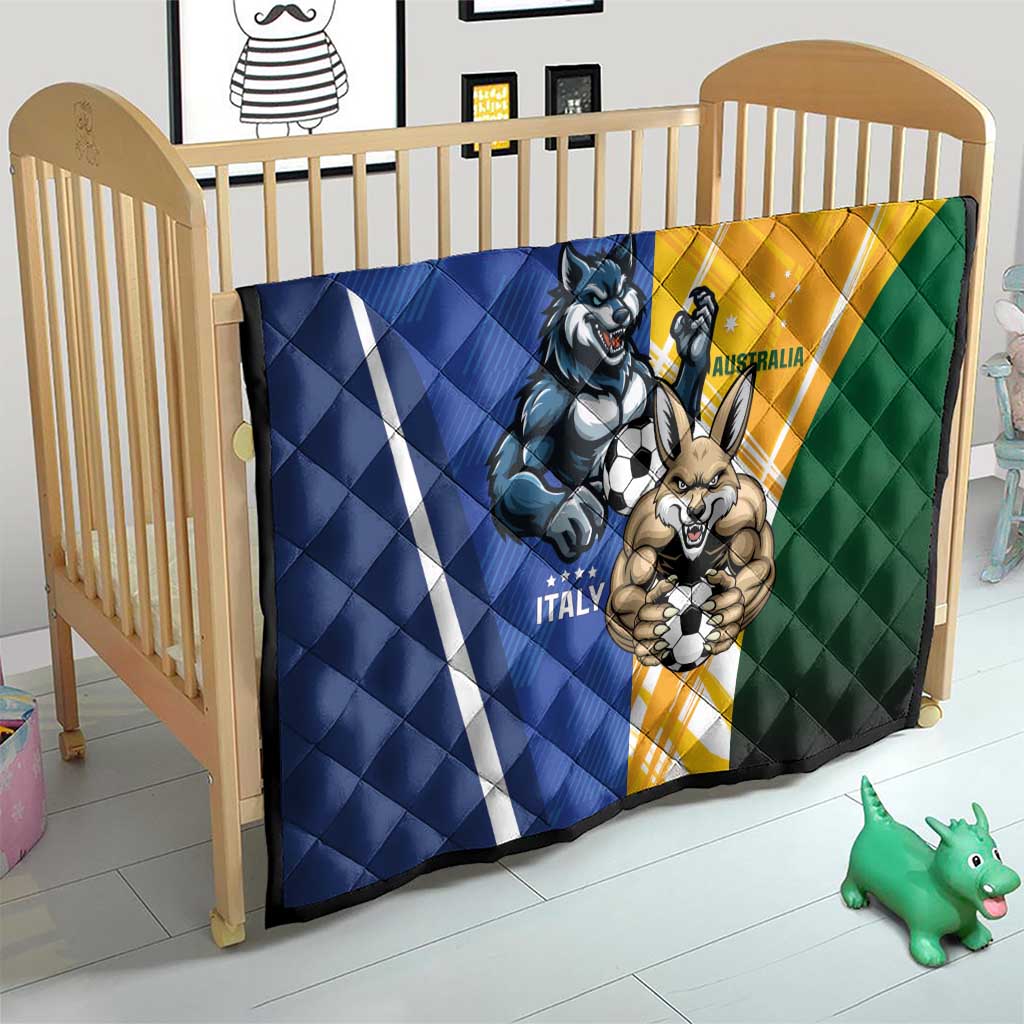 Italy And Australia Soccer Quilt Gli Azzurri Vs Socceroos