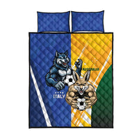 Italy And Australia Soccer Quilt Bed Set Gli Azzurri Vs Socceroos