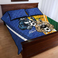 Italy And Australia Soccer Quilt Bed Set Gli Azzurri Vs Socceroos